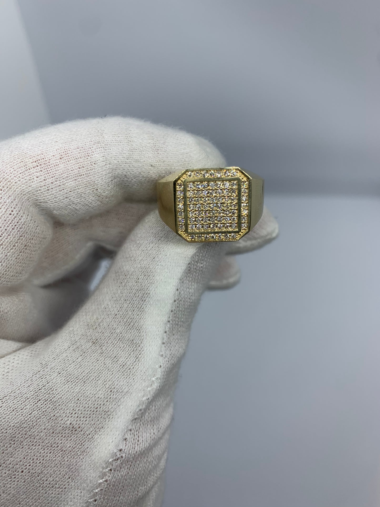 Cut-Edge Diamond Square Ring