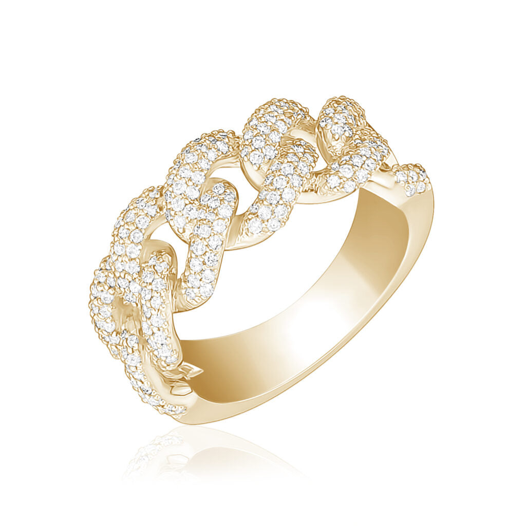 Rounded Cuban Diamond Ring