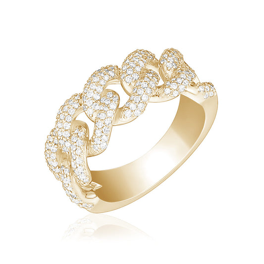 Rounded Cuban Diamond Ring