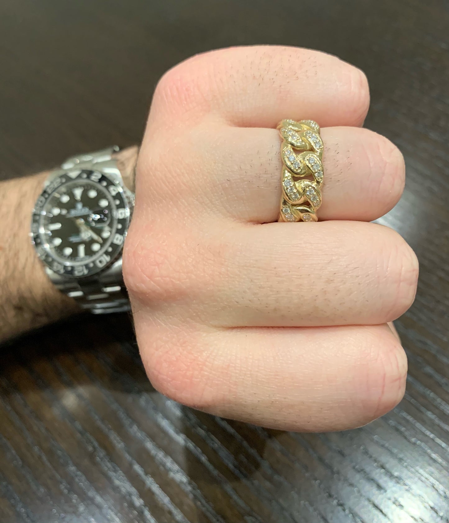 Classic Cuban Link Diamond Ring