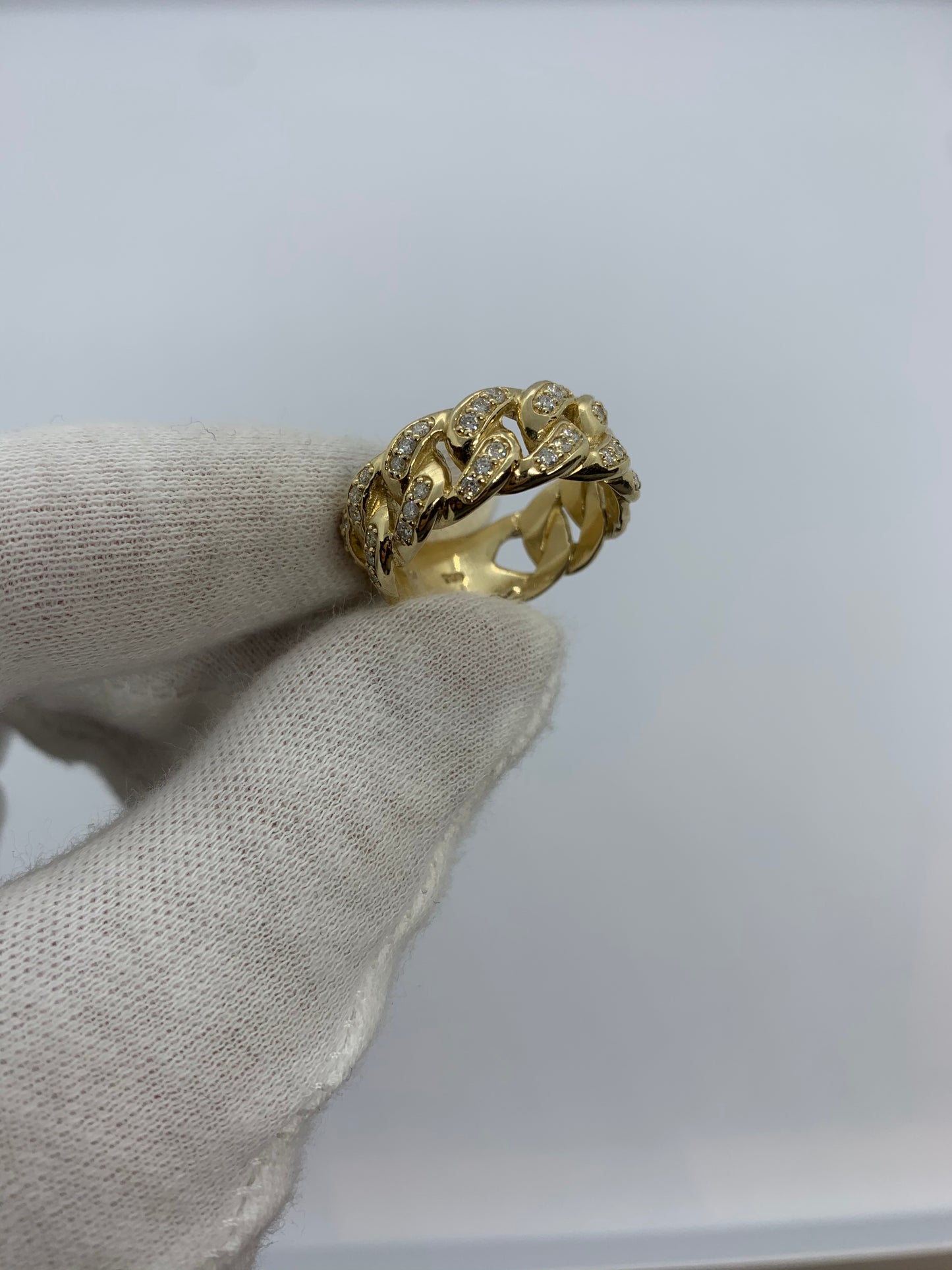Classic Cuban Link Diamond Ring