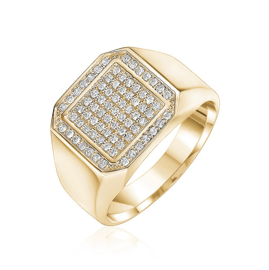 Cut-Edge Diamond Square Ring
