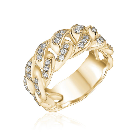 Classic Cuban Link Diamond Ring